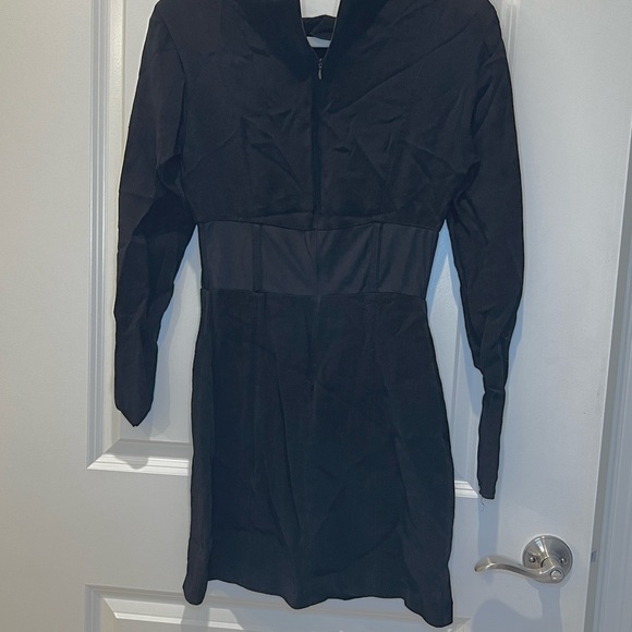 Zara Corset Long Sleeve Black Mini Dress Size Medium - Picture 4 of 13